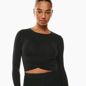 Aritzia Babaton Wiltern Long Sleeve Crew Neck Crop Top Relux Jersey XS